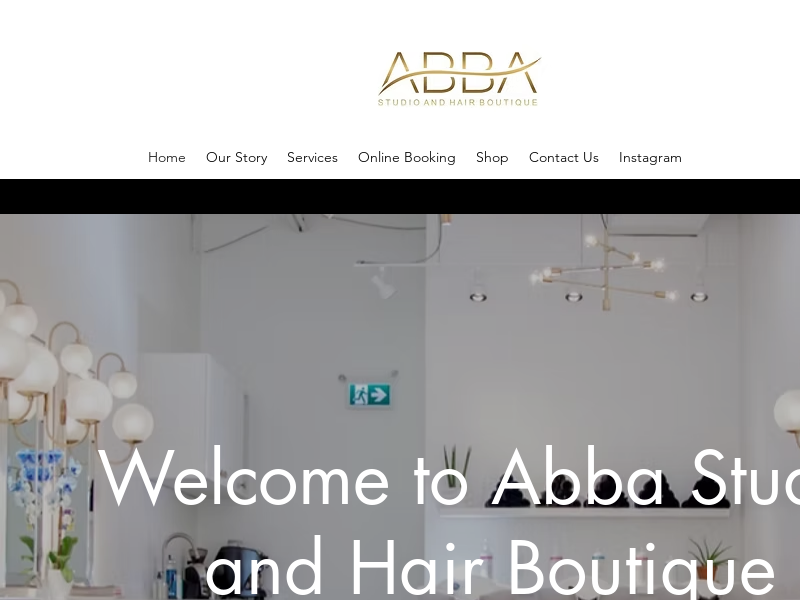 Abba Studio and Hair Boutique website screenshot