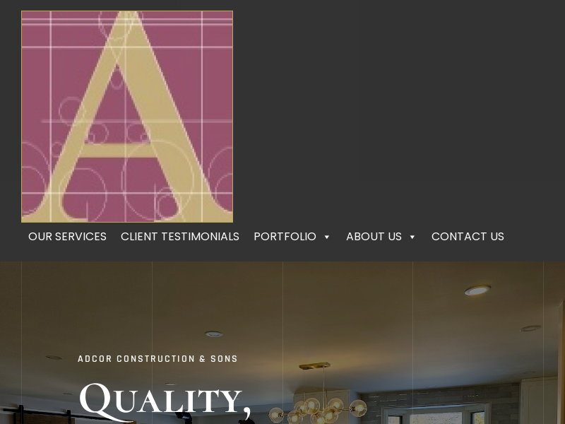 Adcor Construction and Sons website screenshot