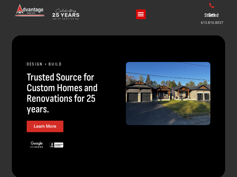Advantage Design Build website screenshot
