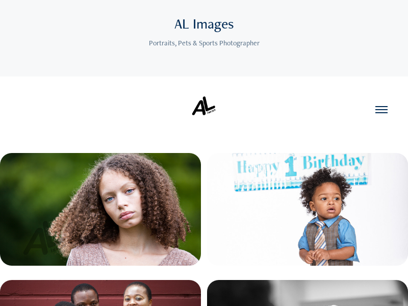 AL Images - Portraits, Pets & Sports Photography website screenshot