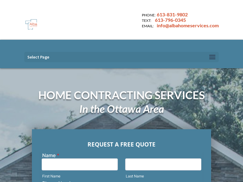 Alba Home Services website screenshot