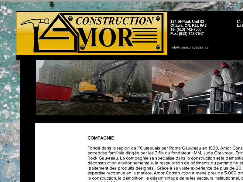 Amor Construction website screenshot