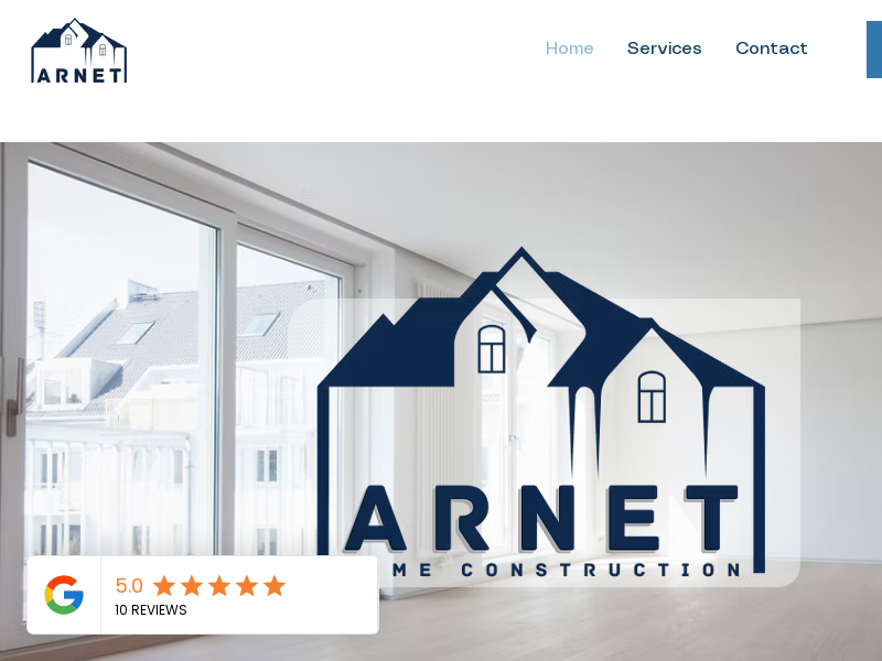 Arnet Construction website screenshot