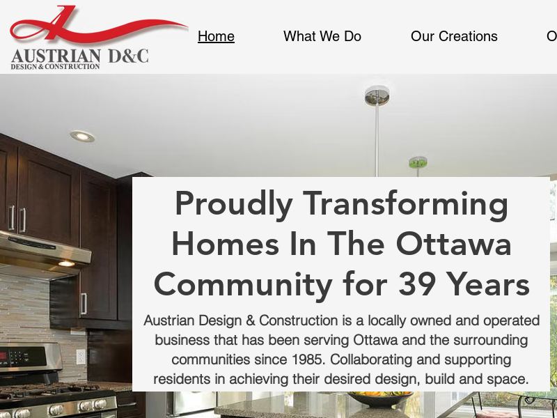 Austrian D & C - Design and Construction website screenshot