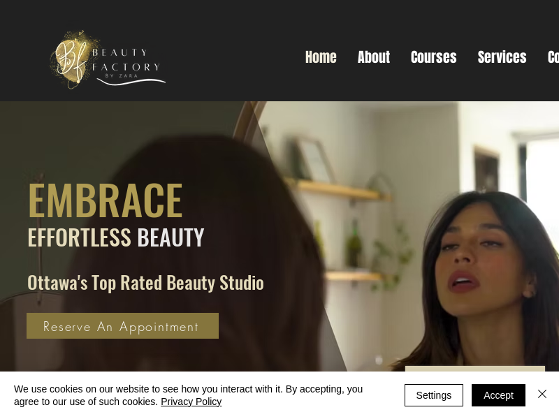 Beauty Factory website screenshot