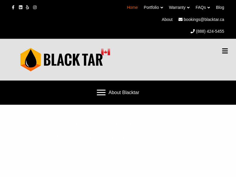 Black Tar Construction website screenshot