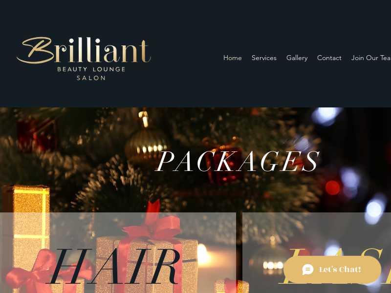 Brilliant beauty salon website screenshot