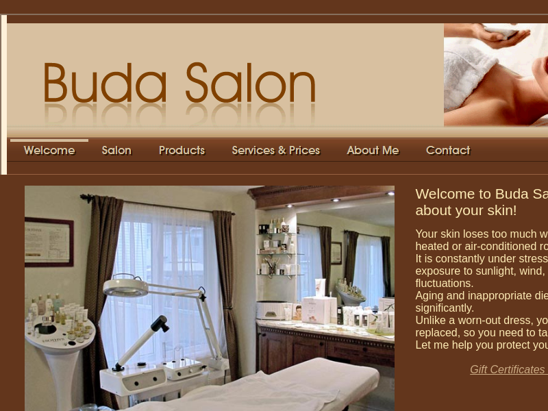 Buda Salon website screenshot