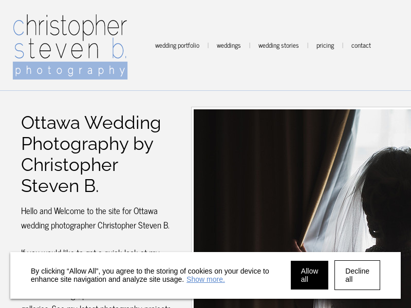 Christopher Steven B. Photography website screenshot