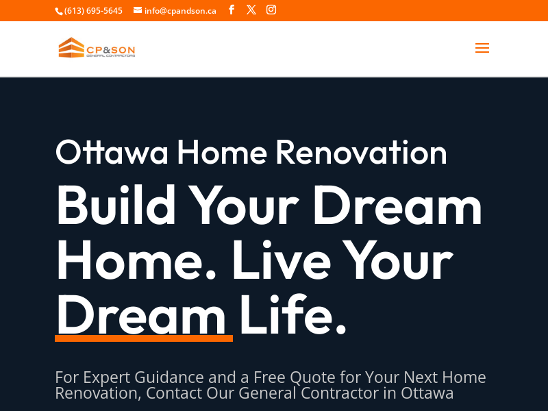 CP & Son - Ottawa Home Renovation Experts website screenshot