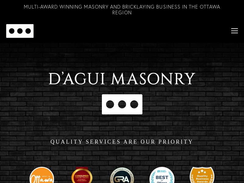 D'Agui Masonry Ottawa website screenshot
