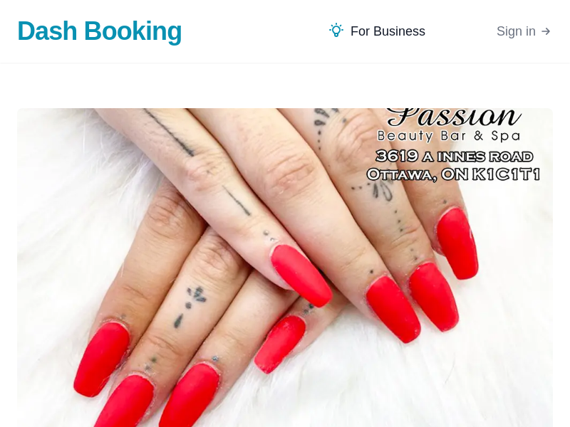 Passion Beauty Bar & Spa website screenshot