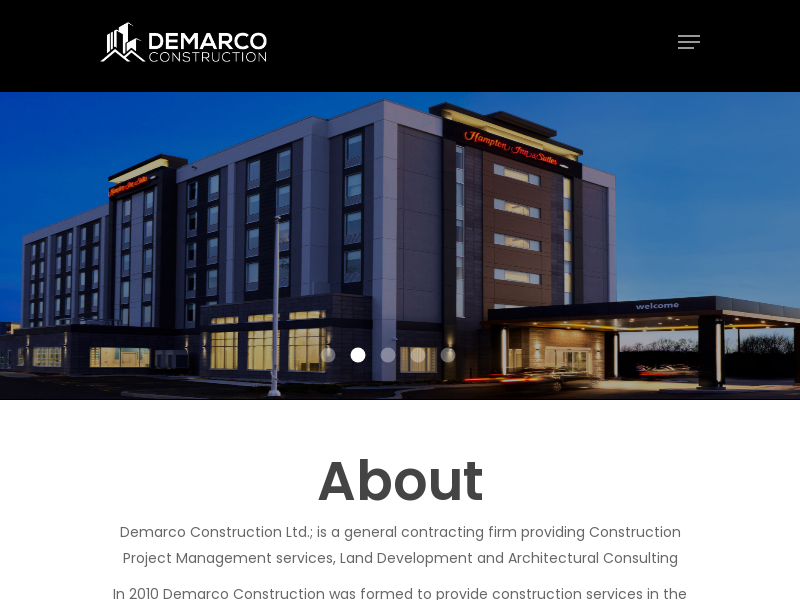 DeMarco Construction website screenshot