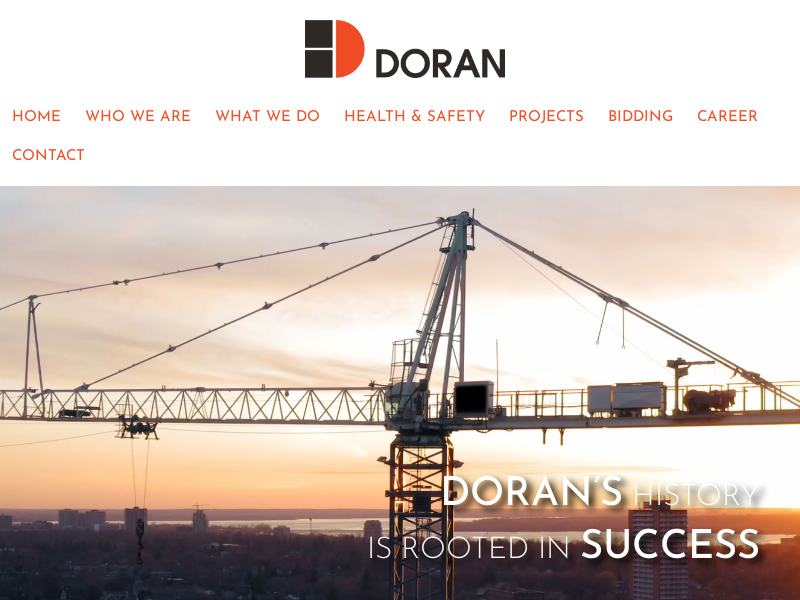 Doran Contractors Limited website screenshot