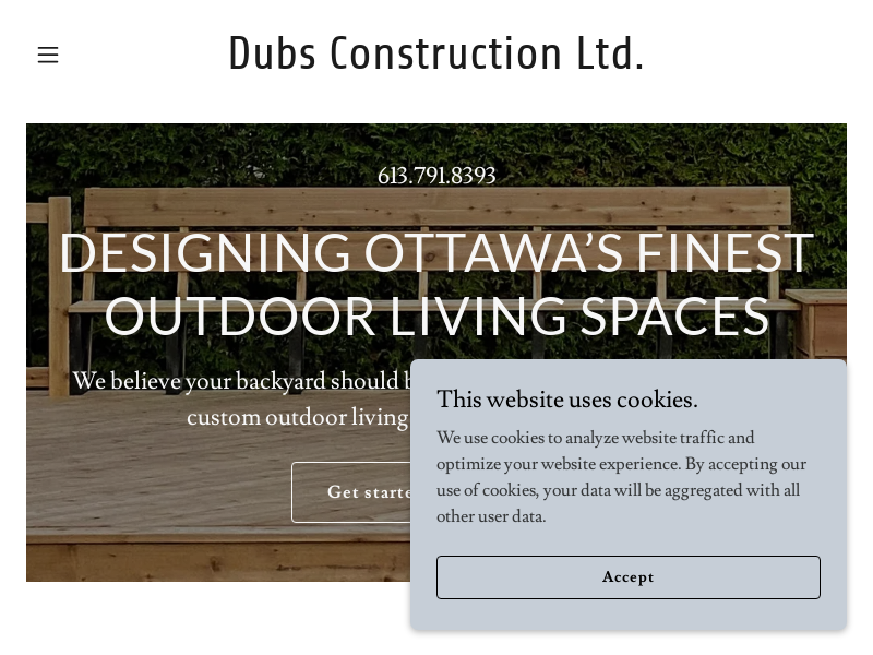 Dubs Construction LTD website screenshot