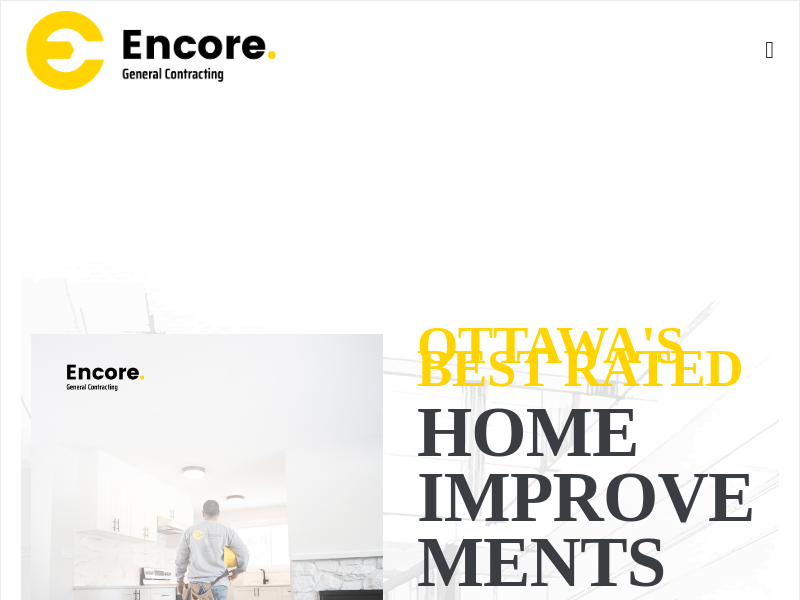 Encore General Contracting website screenshot