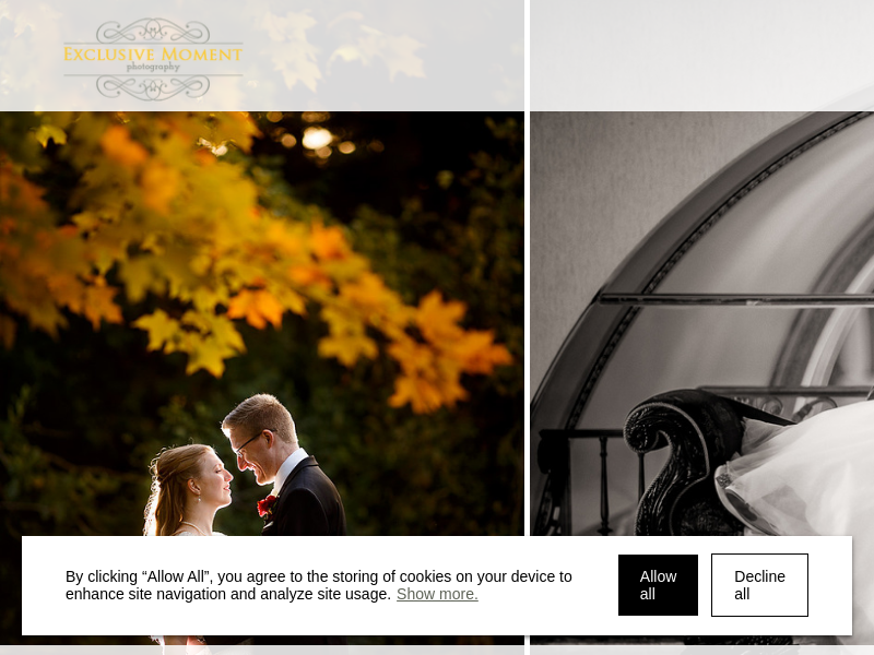 Exclusive Moment Photography website screenshot