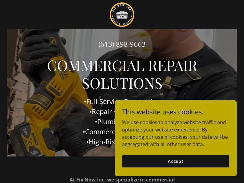 Fix Now Inc. website screenshot
