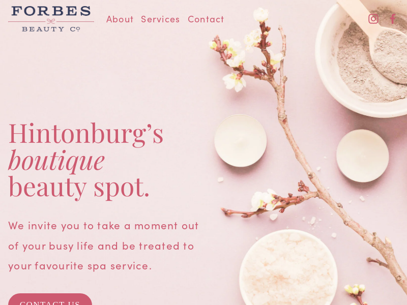 Forbes Beauty Co. website screenshot