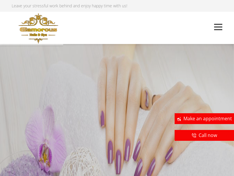 Glamorous Nails and Spa website screenshot
