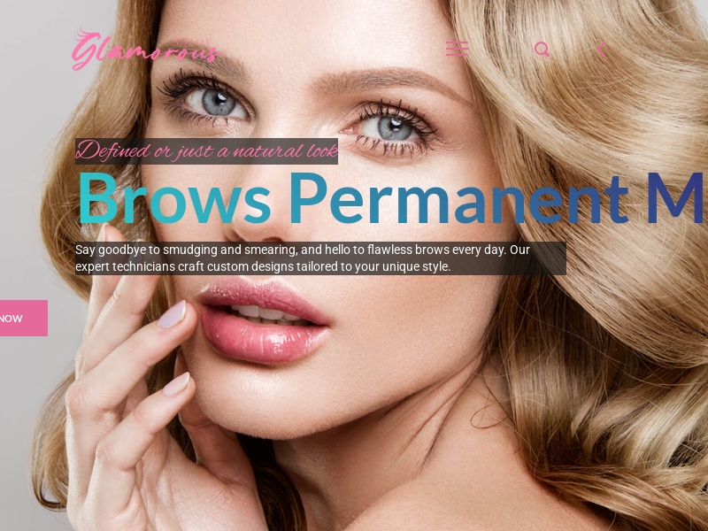 Glamorous Salon website screenshot