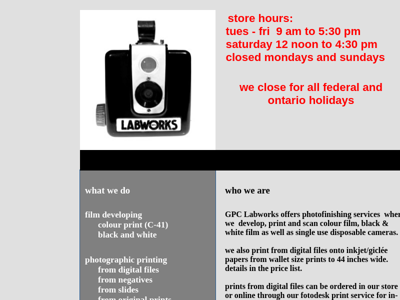 Labworks website screenshot