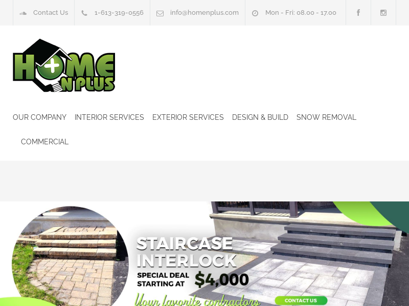 Home N Plus Contracting and Home Services website screenshot