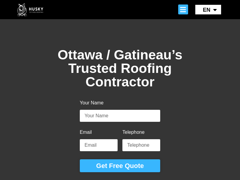 Toitures Husky Roofing website screenshot
