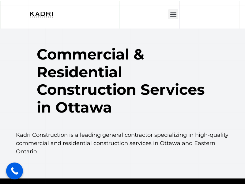 Kadri Construction Ottawa General Contractor website screenshot