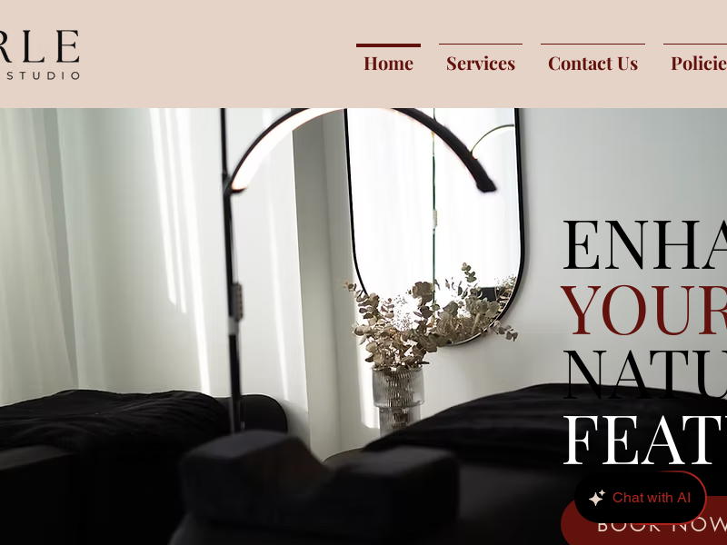 La Perle Beauty Studio website screenshot