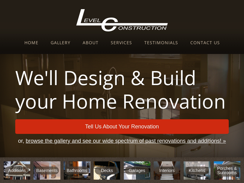 Level Construction website screenshot