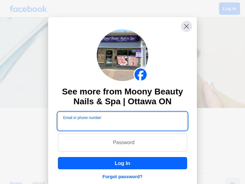Moony beauty nails and spa website screenshot