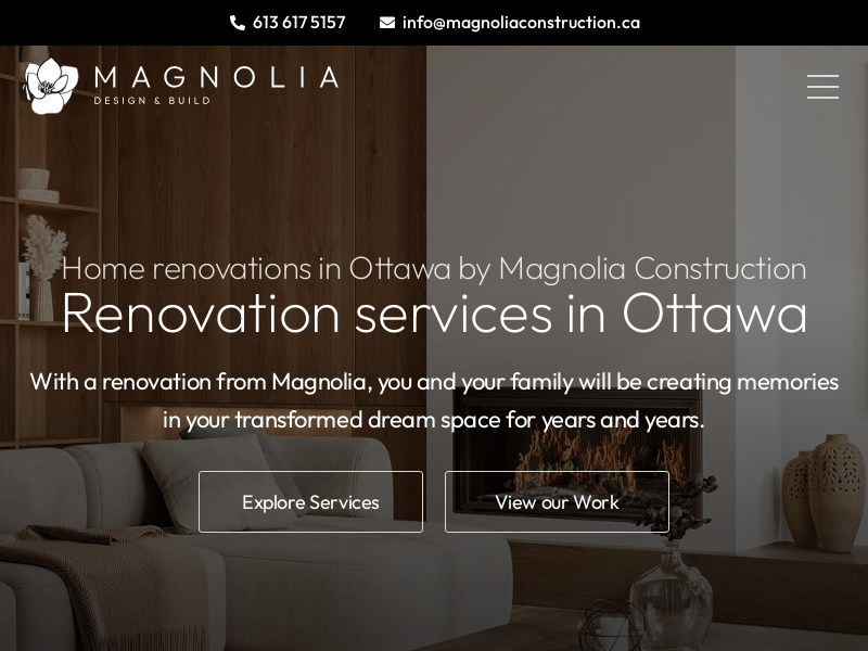 Magnolia Design & Build website screenshot