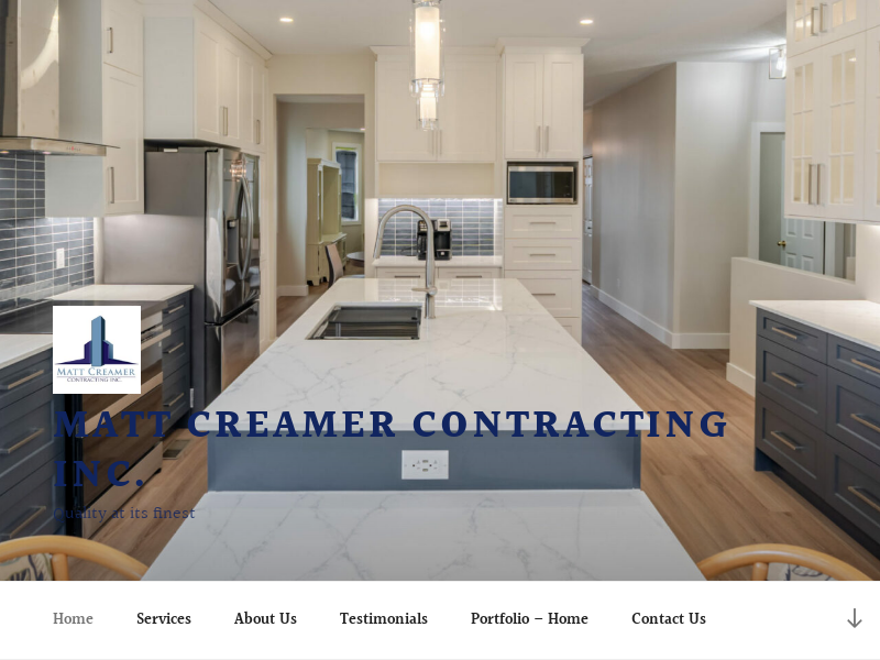 Matt Creamer Contracting Inc. website screenshot