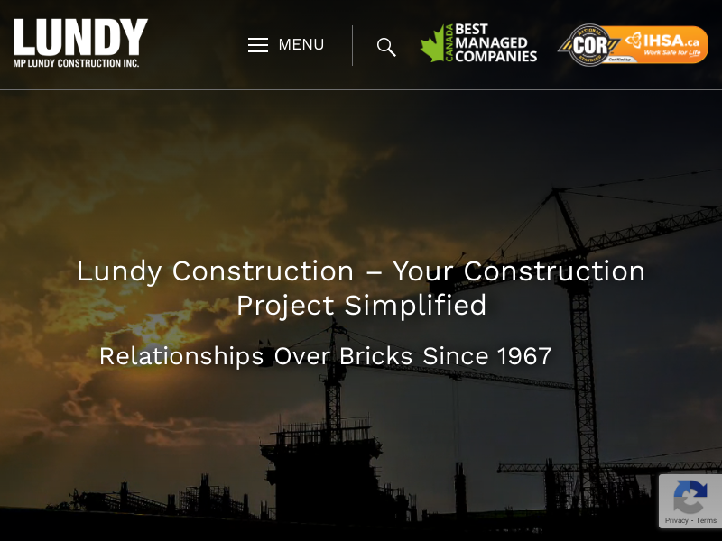 Lundy Construction website screenshot
