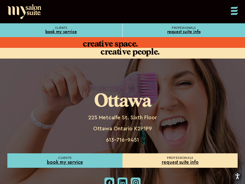 My Salon Suite Ottawa website screenshot