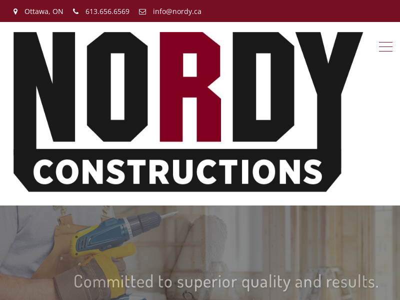 NORDY Constructions Inc. website screenshot
