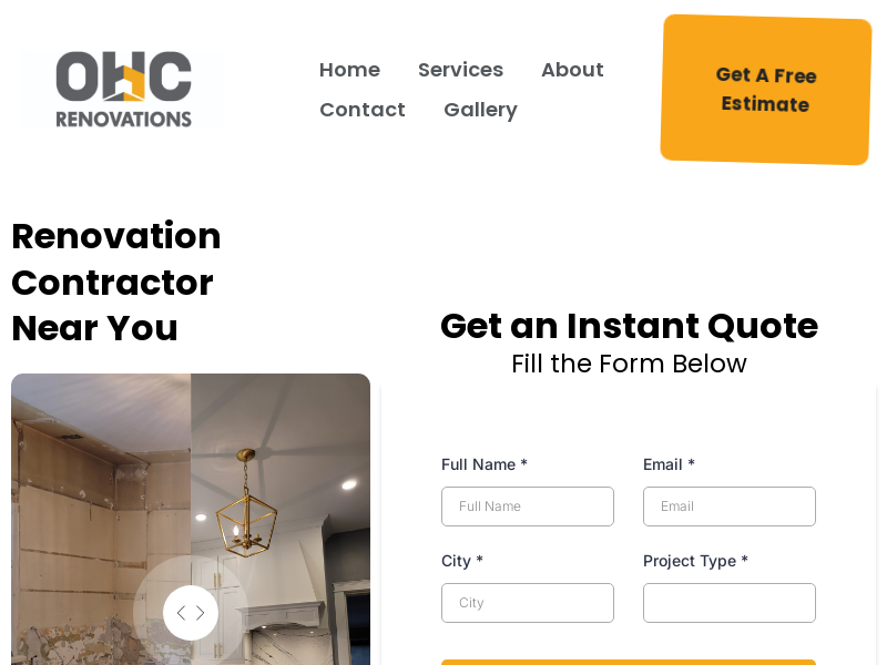 OHC Renovations website screenshot