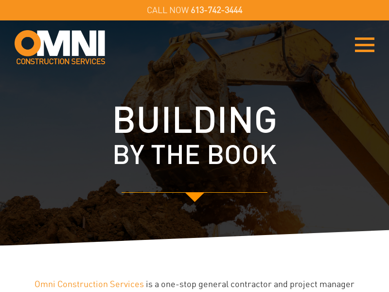 Omni Construction Services website screenshot