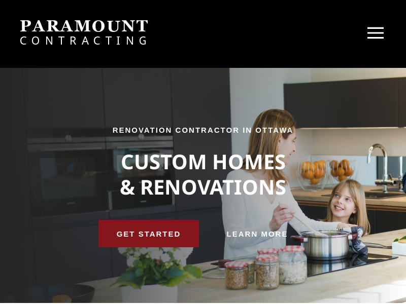 Paramount Contracting | Design & Build website screenshot
