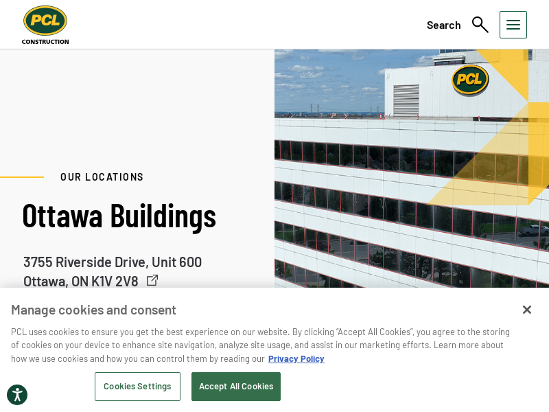 PCL Constructors Canada Inc. website screenshot