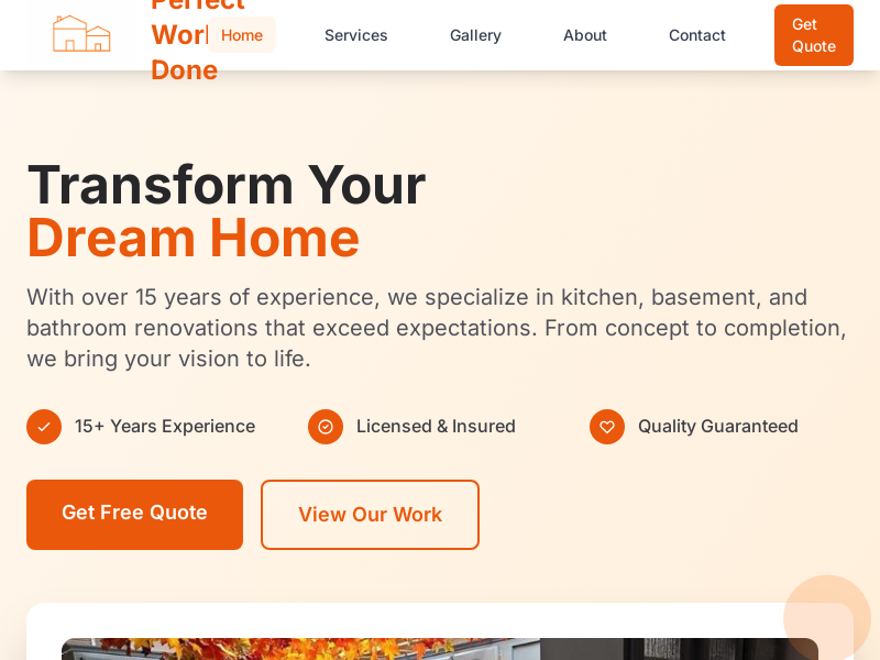 Perfect Work Done Inc. website screenshot