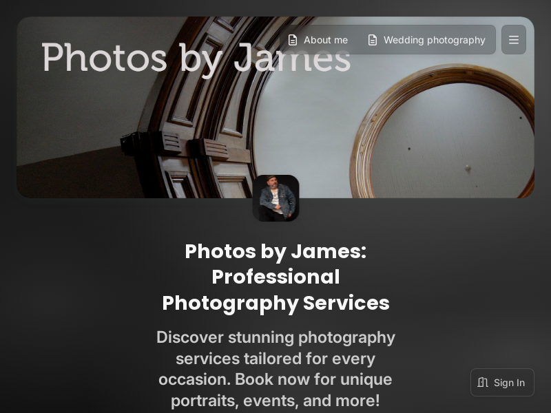 Photos by James website screenshot