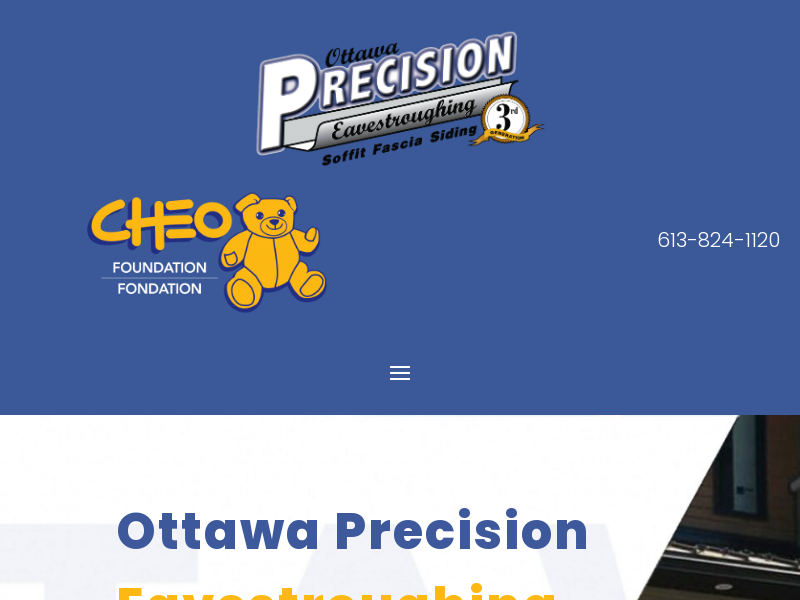 Ottawa Precision Eavestroughing website screenshot