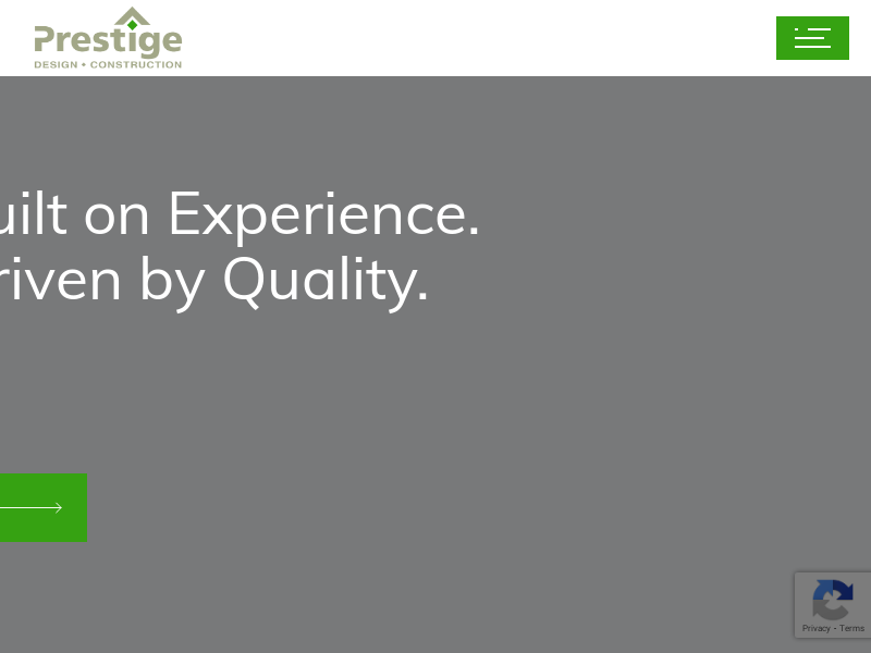 Prestige Design & Construction Ltd website screenshot