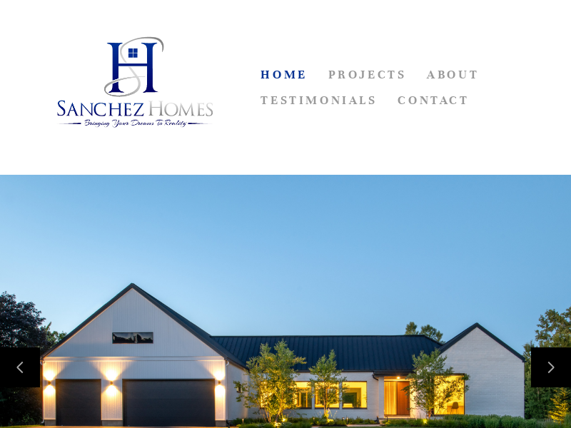 Sanchez Homes website screenshot
