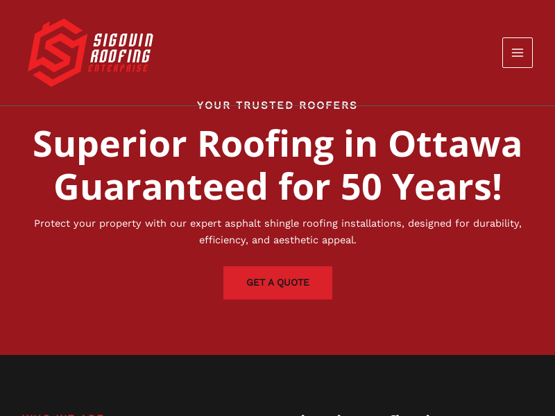 Sigouin Roofing Enterprise website screenshot