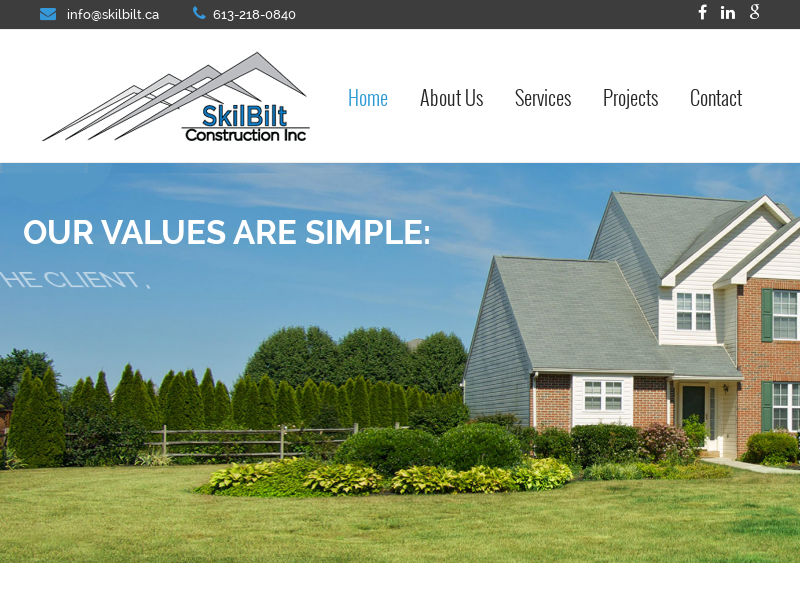 Skilbilt Construction Inc website screenshot