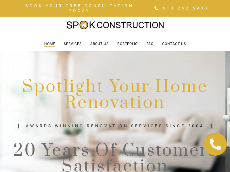 SPOK Construction Inc. website screenshot