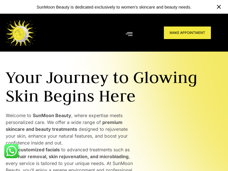 SunMoon Beauty website screenshot